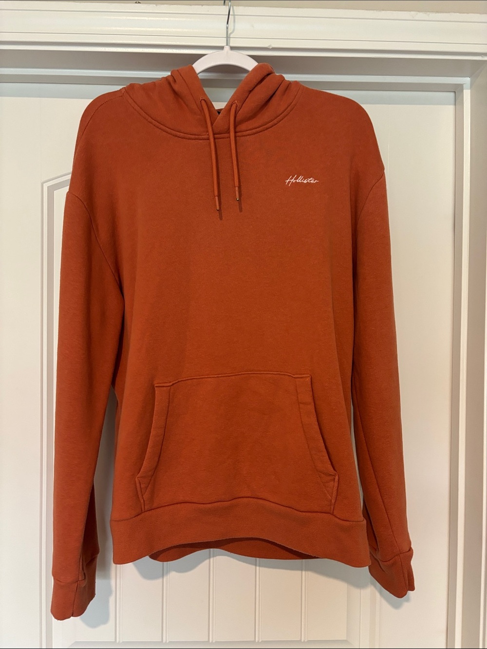 Hollister Burnt Orange Pullover Hoodie with Kangaroo Pocket